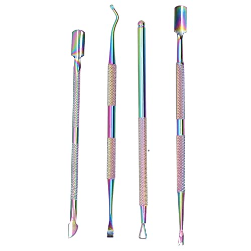 4pcs aparador de cutícula múltipla ferramenta de manicure funcional aço inoxidável de cabeça dupla pusher de aço inoxidável