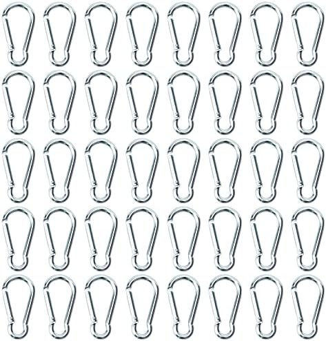 400pcs Clipe de carabiner de alumínio de 1,9 polegada D forma de teclado de chaves de chaves de mola de 1,9 polegada para