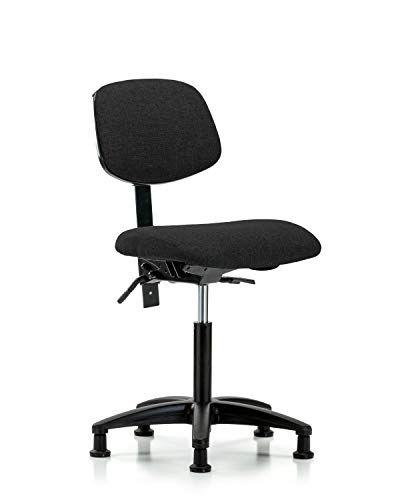 Labtech Seating LT42425 Cadeira de bancada média, tecido, base de nylon - desliza, cinza