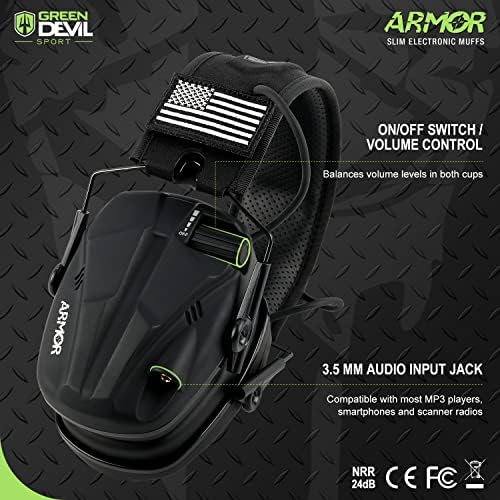 Green Shooting Protection Protection Redução de ruído eletrônico Proteção auditiva Os fones de ouvido para caça à linha de armas