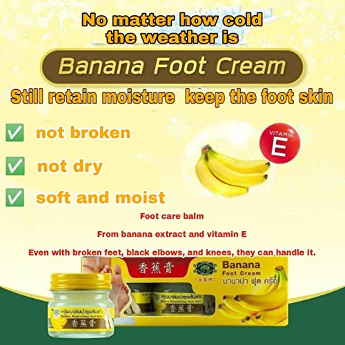 O Creme de Banana Creme de Banana Ajuda a secar, pés rachados, cotovelos, joelhos, pele preta para ser lisa, macia e hidratada