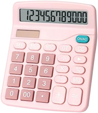 Calculadora de mesa de computadores de computadores de nuobesty, 12 dígitos- calculadoras de escritório de bateria solar de 12 dígitos