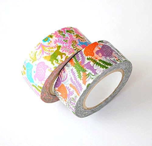 Classiky Japanese Washi Papel Masking Fita Conjunto de 2/fazenda/amigos/sugestões de madeira/ganhos florais [13102]