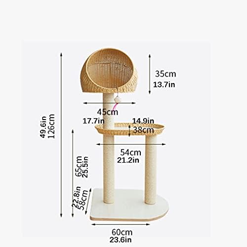 Lichuan 49.6in Móveis para condomínios de árvore de gatos com vários níveis com postes de arranhões cobertos de sisal,