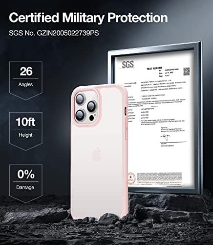 Torras Shocksproof projetado para o iPhone 14 Pro Case, [Drop de grau militar testado] PC translúcido fosco e fosco de