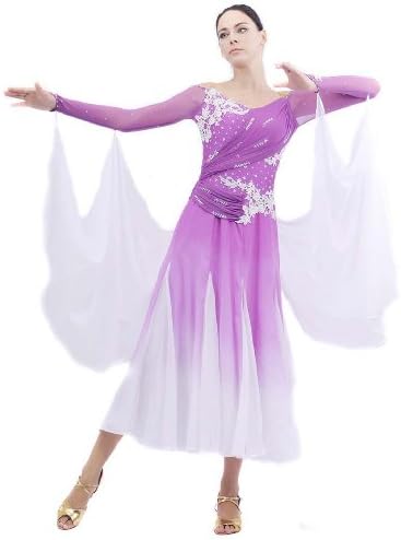 Smarts Dance Womens Sexy Ballroom Dress Modern Dance Dress Purple: SK-BD10