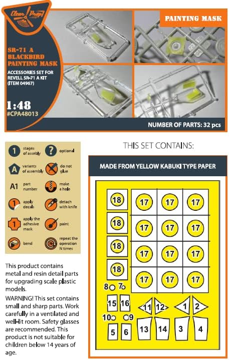 Clear Prop 48013-1/48 SR-71A Blackbird Painting Mask for Revell Scale Model