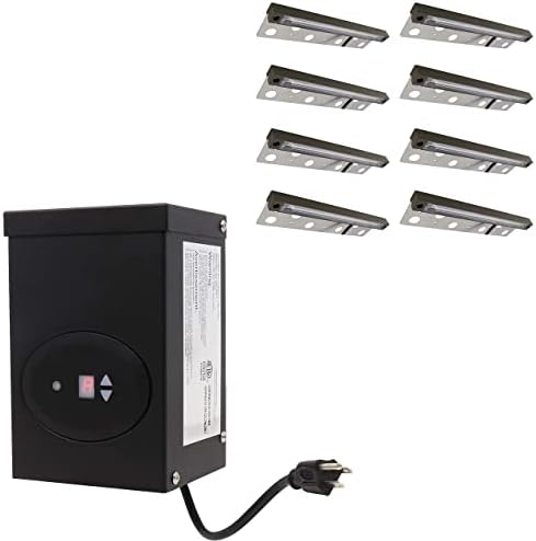 GKOLED 120W Transformador de baixa tensão com 8pcs LEDs de retenção de LED de 12 polegadas luzes