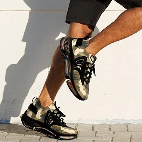 Sapatos de camuflagem gjetfdap para homens homens de corrida tênis femininos confortáveis ​​tênis leves tênis de