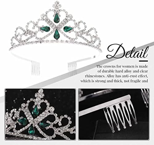 Kilshye Silver Princesa Tiara Birdal Birdal Tiaras e coroas Coroa azul Crown Birthday band Band para mulheres e meninas