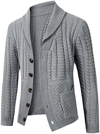 Masculino lazer de lazer de lã sólida tricô versátil stand colar de manga longa longa cardigan casaco house 6