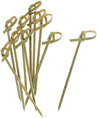 Royal Bamboo Knot Cocktail and Hors 'd'oeuvre Pick, 4 polegadas, verde - 100 ct