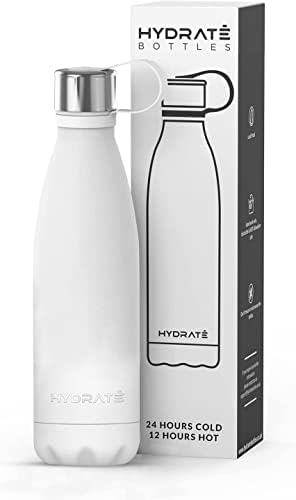 Hidrate Super Isolled Stainless Stone Water Bottle - 500 ml - Branco polar - BPA Free Metal Water Bottle, bebendo térmicos térmicos