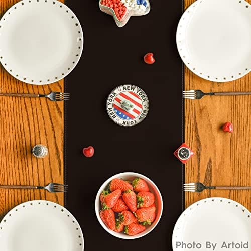 ARTOID MODE BOOTS POPPIES American Flag Memorial Day Table Runner, 4 de julho Decoração de mesa de jantar de cozinha