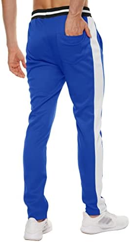 FORCORD Mens Joggers Slim Fit Track Pants Stripe lateral com bolsos para treino de ginástica de ginástica