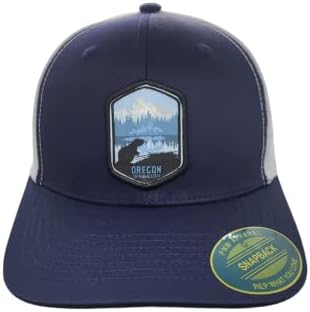 Chapéu de caminhão do Oregon - Snapback Mesh Baseball Cap w/Oregon é um patch de tecido do Beaver State