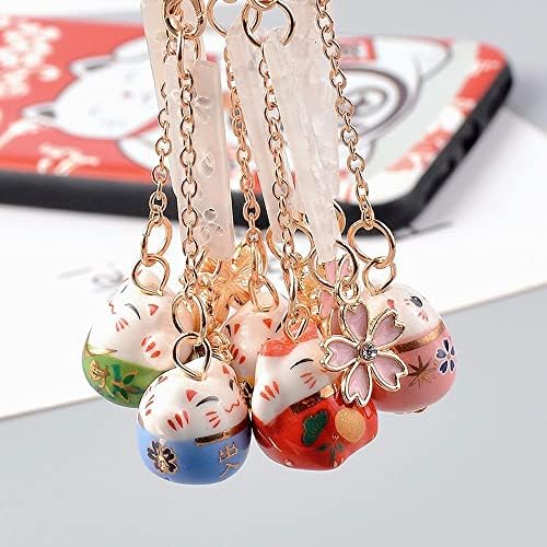 Cartoon Lucky Cat Keychain Phone Charm Bag Pingente Chain Straps Capelão de celular Solyard