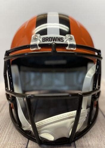 Cleveland Browns Greg Newsome II assinou a réplica de velocidade FullSize Helmet3 JSA CoA! - Capacetes NFL autografados