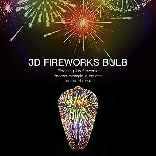 Lâmpadas de fogos de artifício, lâmpada LED 3D decorativa, 4W, lâmpada de vitral, decoração de brilho de estrela, uso para decoração