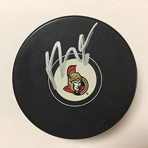Brady Tkachuk assinou autografou os senadores de Ottawa Hockey Puck B - Pucks autografados da NHL