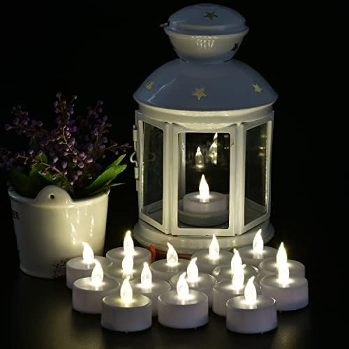 Candlium Tea Lights Battery Operated Velas, conjunto de 24 luzes de chá LEDs sem chamas de velas de mais de 200 horas piscando