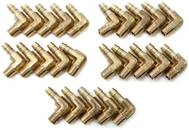 Ltwfitting 90 graus cotovelo brass barb encaixe 1/4 de identificação x 1/8 polegada npt machado ar npt