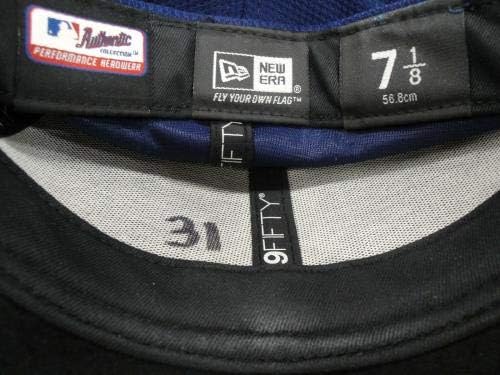 31 Dodgers Game Usado MLB Baseball Cap Hat 7 1/8 mostra Uso pesado - Chapéus MLB usados ​​para jogo MLB