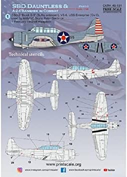 Escala de impressão 48-191-1/48 SBD Dauntless e A-24 Banshee em Combate Parte 1