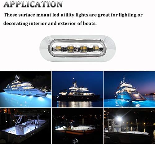 PSEQT 3.8 '' Barcos à prova d'água Luzes LEDs marítimas cortesia de navegação de luminária de navegação interior