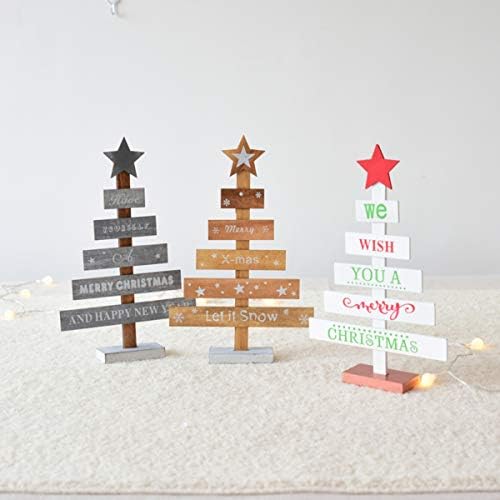 Valiclud Wooden Christmas Tree Festive Crafting Table Desk Decorações para o Natal