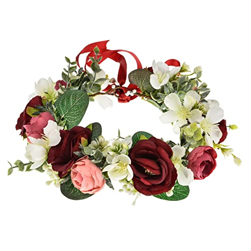 Shoot de fotografia de Maternidade Dreamlily Peony Flower Crown Hair Wreath Wedding Wedding Headband BC44