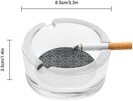 Fleur-de-Lis Glass Ashtrays para cigarros e charutos Round Ash Bandeja de Caixa