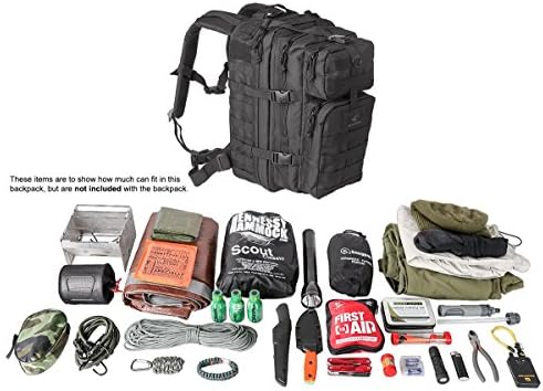 Exos bravo agressão tática caminhada acampamento backpack rucksack bug Out Bag Daypack Molle equipado com pacote de hidratação compatível