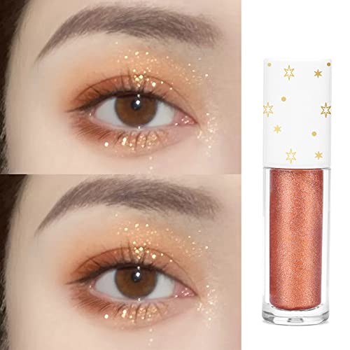 Geeneiya Maquiagem coreana Glitter Sheshadow Eye -Shadow Bling Eyeliner, pigmentado, duradouro, secagem rápida, cola solta de brilho