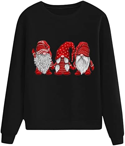 Christmas Tops Mulheres Sweothirtshirts de manga comprida Pullover solto de massa de massa de castanha solar moletonha
