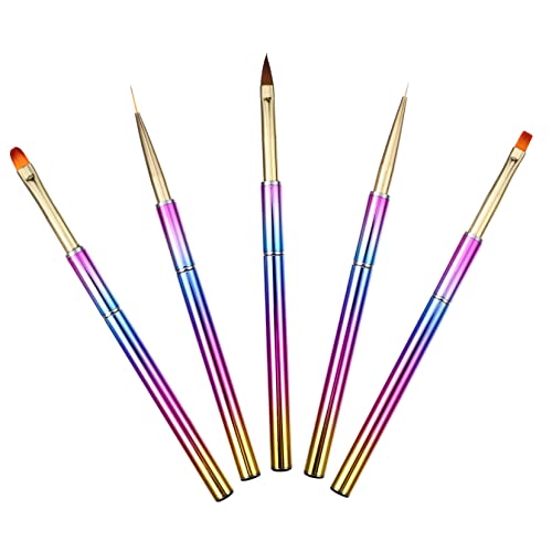 Fomiyes 5pcs Nylon Hair Pintura caneta para uñas acrilicas pincel de pincel de água YN Kit de unhas redonda de pincel
