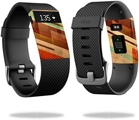 Mightyskins Skin Compatível com Fitbit Charge HR Relógio Tampa de capa de adesivos de adesivos abstratos madeira de madeira abstrata