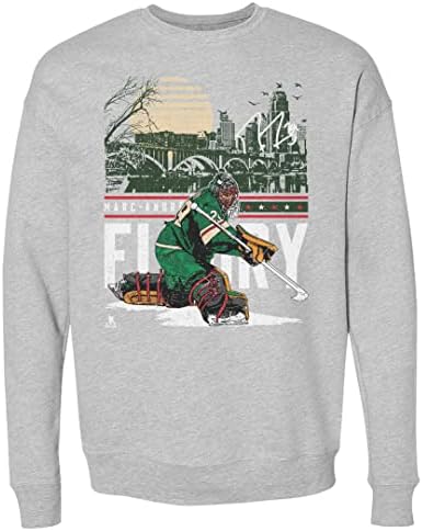 500 Nível Marc-Andre Fleury Crewneck Sweatshirt-Marc-Andre Fleury Minnesota City Skyline