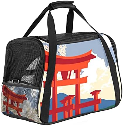 Portador de animais de estimação Vintage Japão Torii Bamboo Sunset Pet-sided-sidate Pet Travel portadores de gatos,