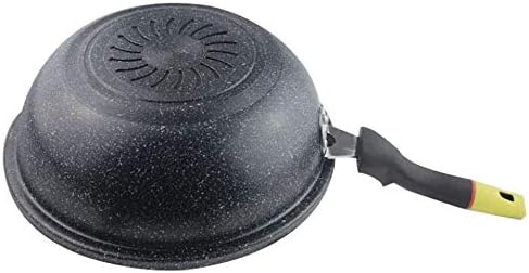 SHYPT com capa de aço inoxidável wok não bastão panela em tela cheia de favo de mel sem lâmpada sem revestimento frigideira