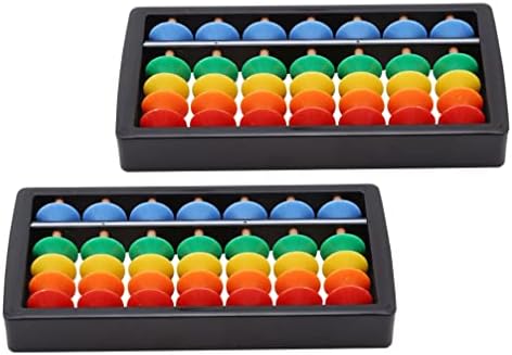 Toyandona Letter BEADS 2PCS ABACUS PARA MATH, Aprendizagem de matemática em pré-escola de 7 linhas, em Learning Home Manipulation