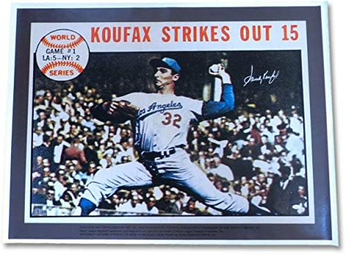 Sandy Koufax autografou 31x42 Canvas nãottadas Dodgers World Series /37 JSA - MLB ARTOGRAFIA