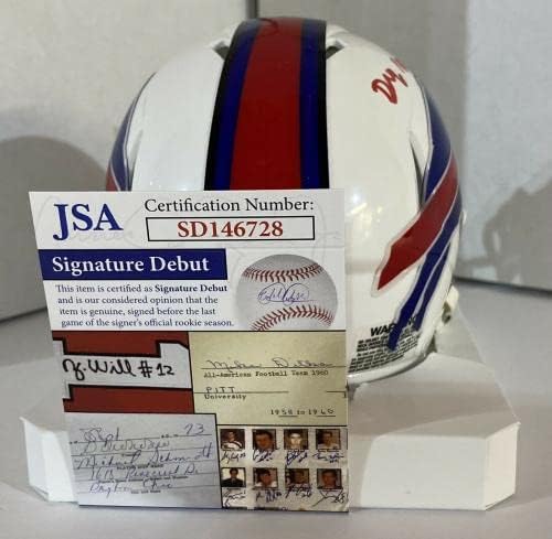 Buffalo Bills Greg Rousseau assinou Speed ​​Mini Capacete JSA CoA !!! - Mini capacetes da NFL autografados