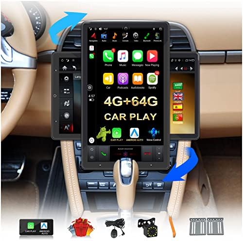 Cúspide Android Car Rádio Estéreo GPS 13,6 polegadas rotação manual px6 4g+64g com carro sem fio jogo Android Auto 1920x1080