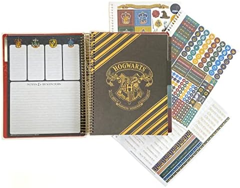 Paper House Productions Harry Potter, 12 meses sem data de 9,5 Planejador com adesivos de mês e bandeira de evento - mapa do saqueador
