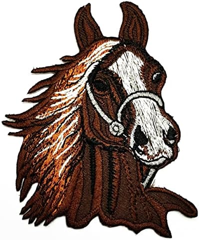Kleenplus Brown Head Horse Patches Sticker Comics Cartoon Ferro em tecido Applique Diy Craft Reparo Reparo Decorativo Sinal