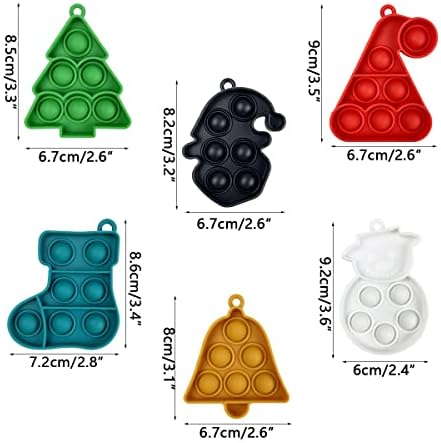 Jofan 6 Pack Mini Christmas Fidget Sensory Pop Toys Favores de Festa de Natal para Crianças meninos meninos Crianças de