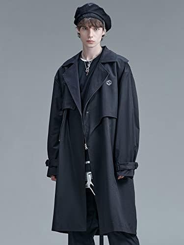 Jaquetas Oshho para Mulheres - Men Letter Graphic Belted Trench Coat