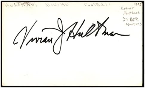 Vivian Hultman assinou cartão de índice 3x5 autografado 1927 Maroons 91161 - NFL Cut Signature