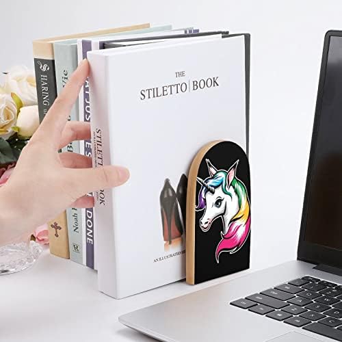 Rainbow Unicorn Livros de madeira